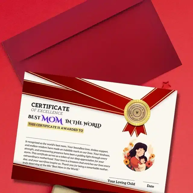 Best Mother Certificate, Multicolor