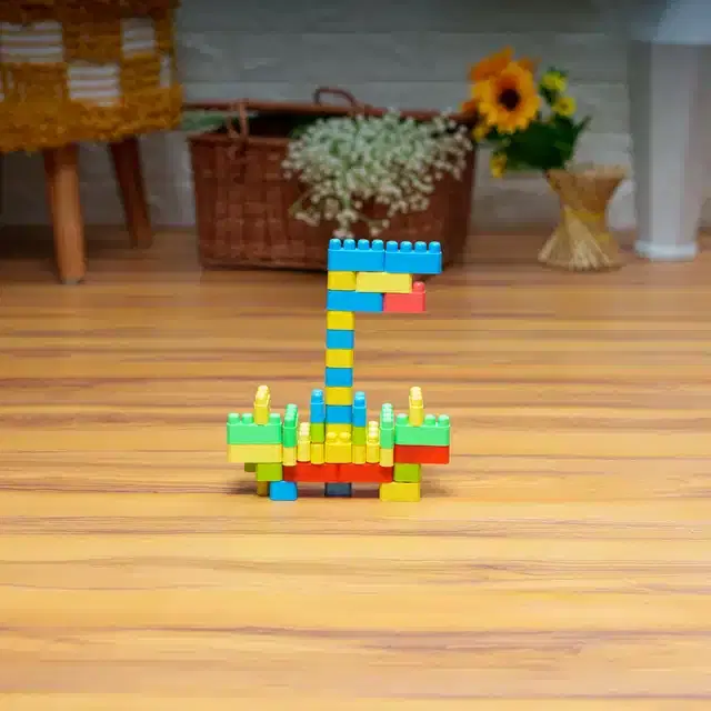 Plastic Educational 120 Pcs Building Blocks Toy Set for Kids, Multicolor