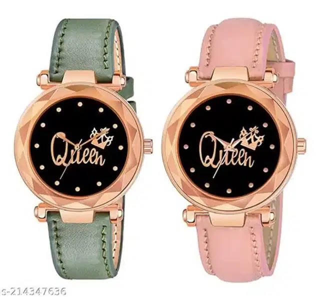 Analog Watch for Women, Pack of 2 (Multicolor)