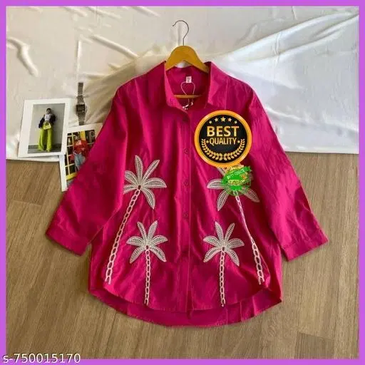 Girls Shirts for Women (Pink, L)