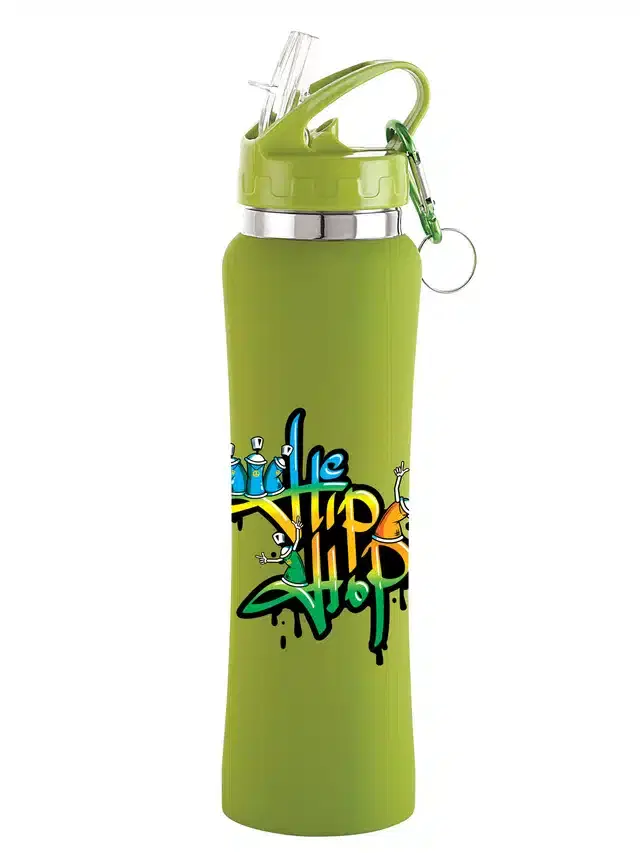 Stainless Steel Sipper Water Bottle, Green, 750 ml