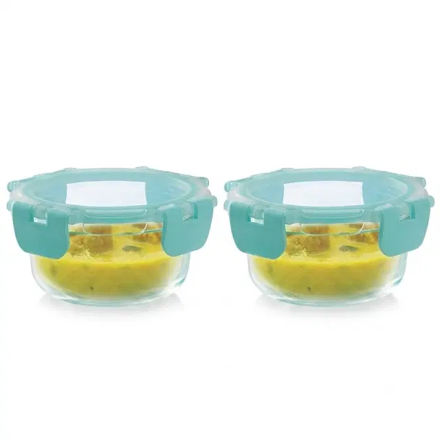 Magnus Glass Dessert/Fruit Round Container 240ML | Pack of 2