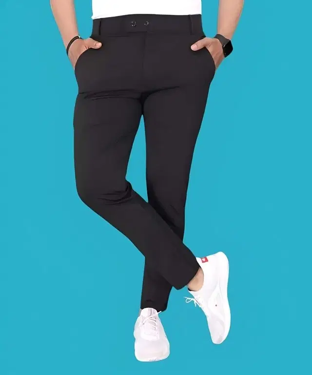Lycra Track Pant for Men (Black, 28)