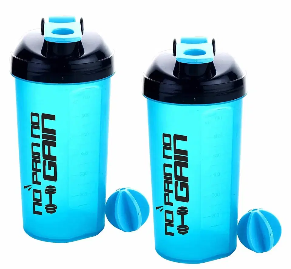 Shopeleven No Pain No Gain Sports Gym Fitness Shaker Bottle 700 ml, Pack of 2
