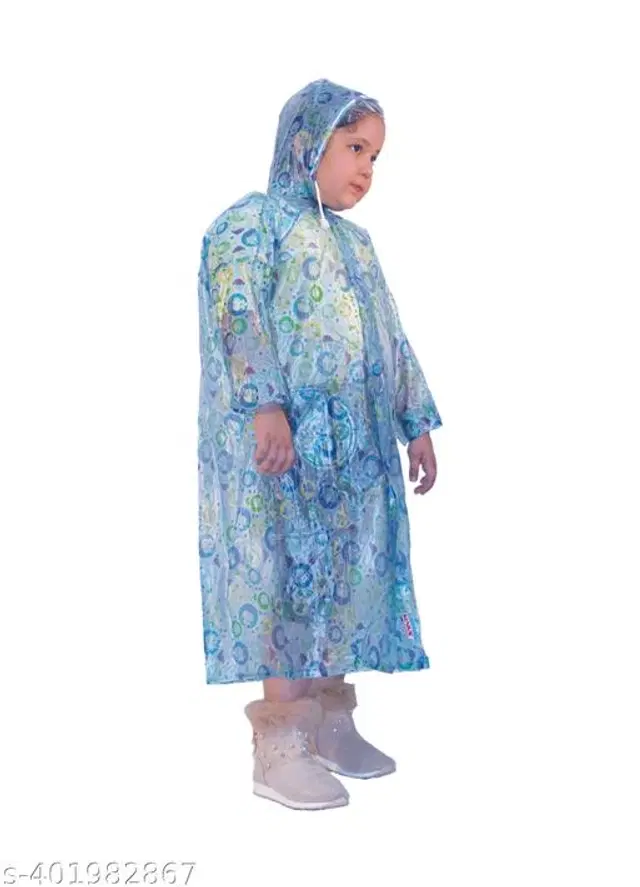 Polyester Rain Coat for Kids, Sky Blue, 3-4 Years