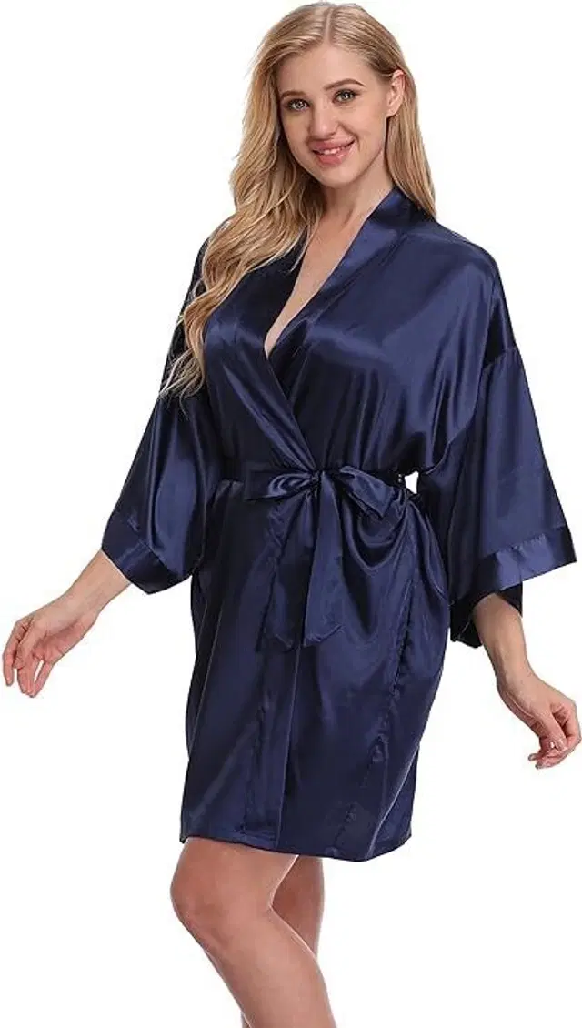 Satin Babydoll for Women (Purple, Free Size)