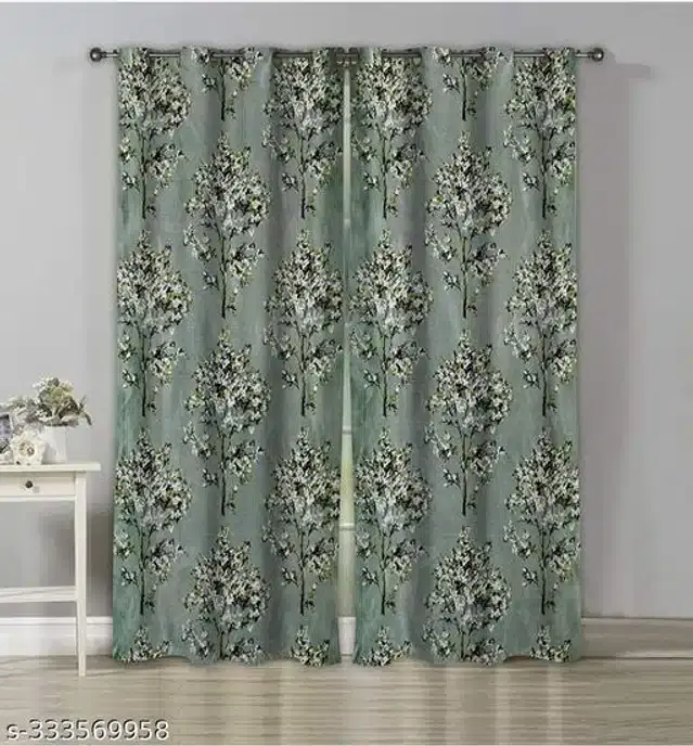 Polyester Curtain for Door, Multicolor, 7 Feet