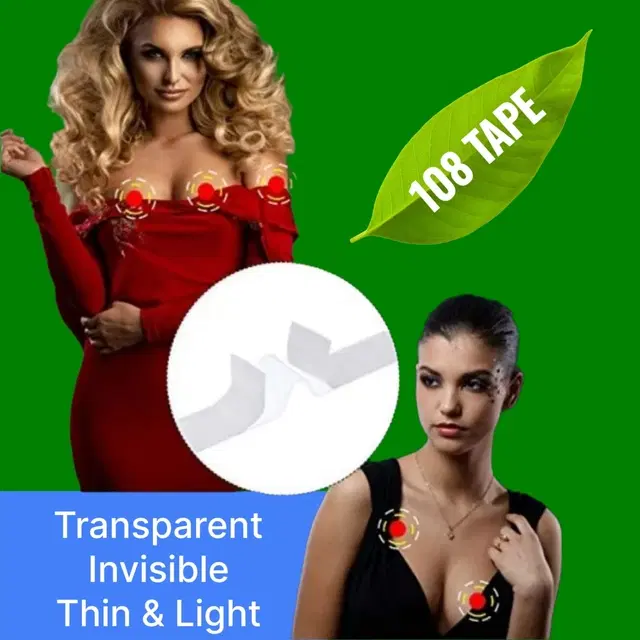 Acrylic Film Clothing 108 Double Sided Tape Strips, Transparent, Set of 1