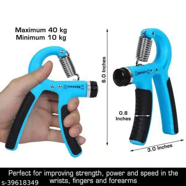 Adjustable Hand Gripper, Sky Blue & Black