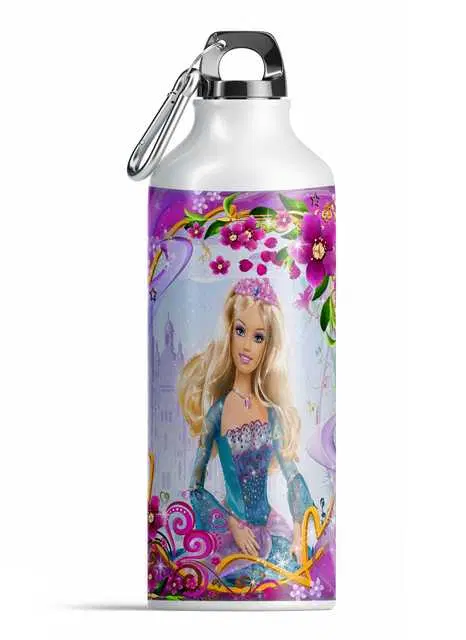Printed Aluminium Cartoon Sipper Water Bottle for Kids, Multicolor, 600 ml, GT-466