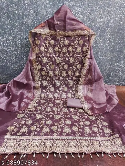 Embroidered Anarkali Suit for Women (Pink, Un Stitched)