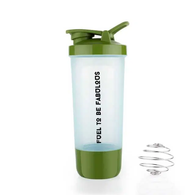 Leak Proof BPA Free Plastic Protein Shaker Bottle For Gym & Cycling, Green, 600 ml, MSE-2