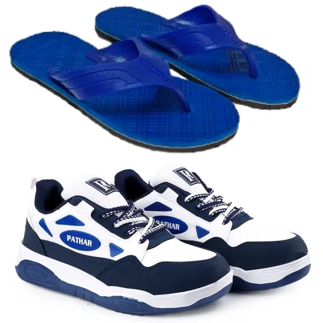 Combo of Flipflops with Sports Shoes for Men, Set of 2 (Multicolor, 8)