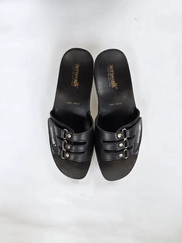 aerowalk Casual Sandals for Women (Black, 3)