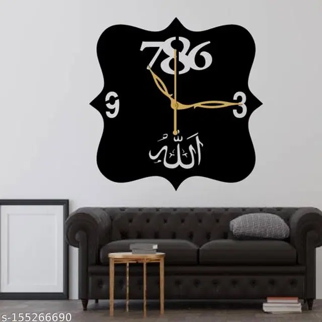 Wooden Wall Clock for Home, Black