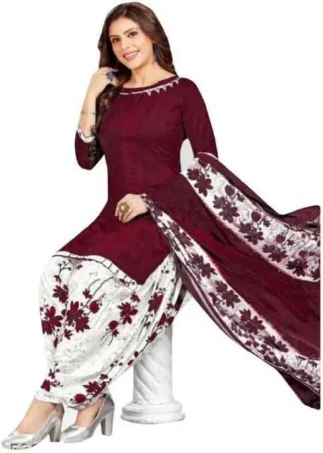 Yashika Unstitched Crepe Salwar Suit Material (Maroon) (Y-354)