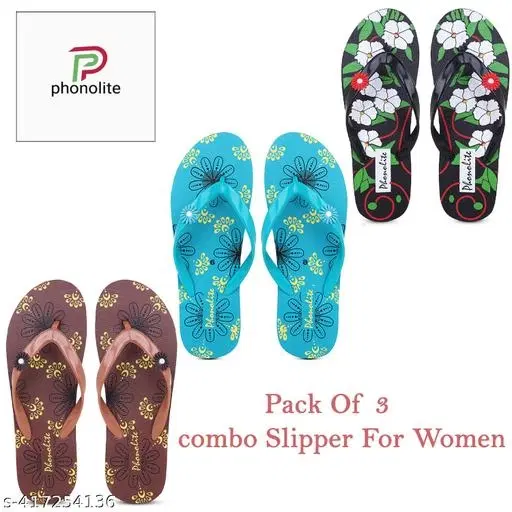 Slippers for Women, Multicolour, Pack of 3 (5)