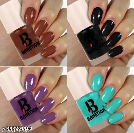 Banetion Matte Nail Polish, Multicolor, Pack of 4