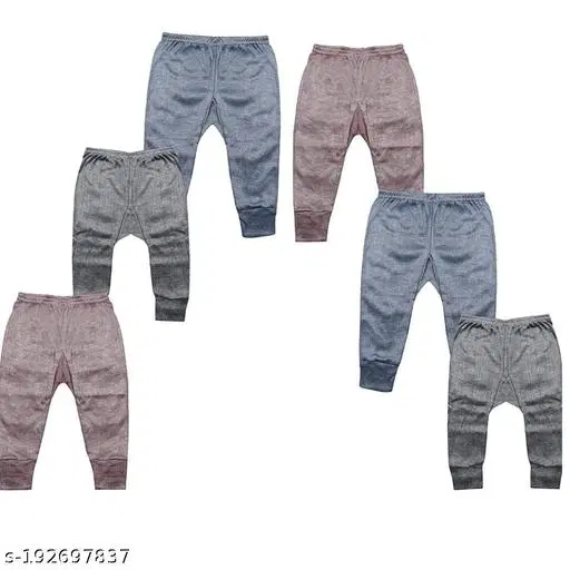 Woolen Thermal Bottomwear for Kids, Pack of 6 (Multicolor, 0-3 Months)