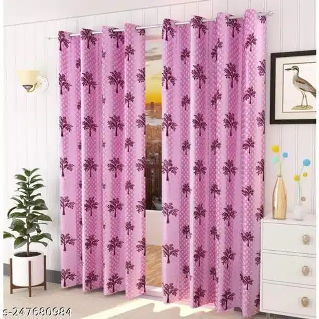 Curtains for Door, Purple, 5 Feet, Pack of 2