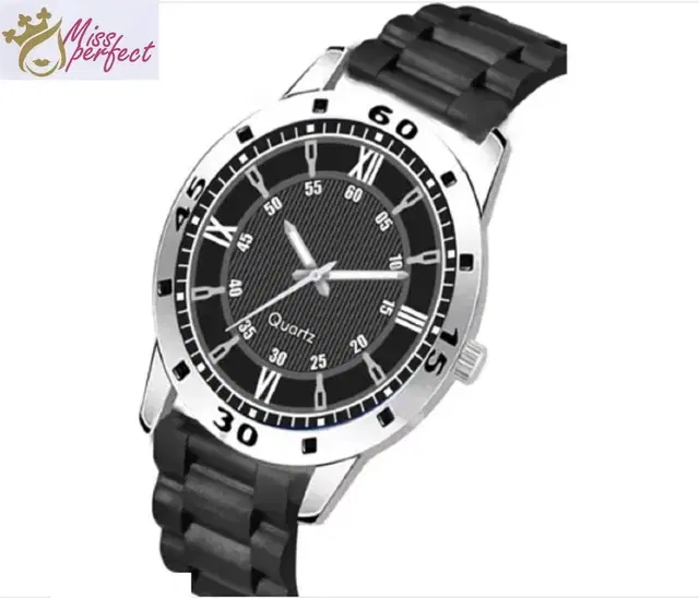 Analog Display Watch for Men (Black, Free Size)
