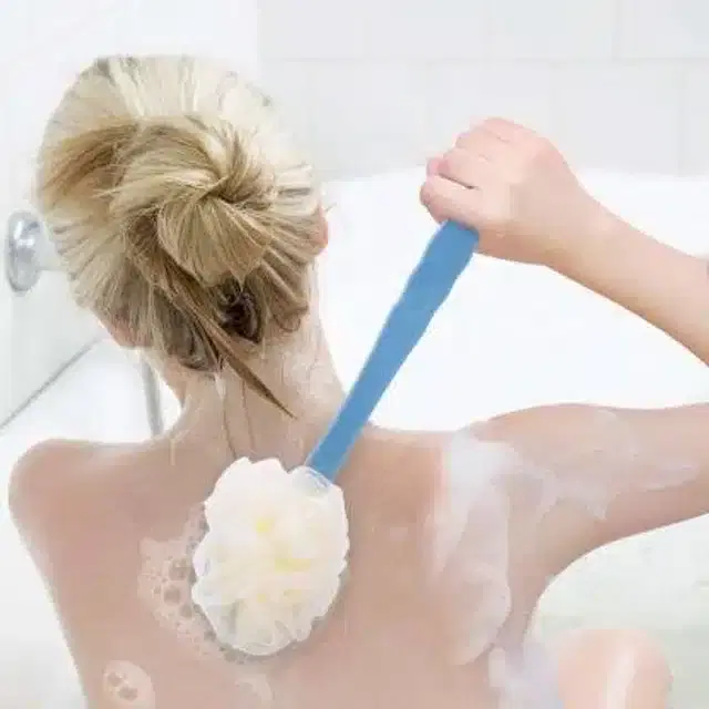 Plastic 2 in 1 Bath Brush, Blue