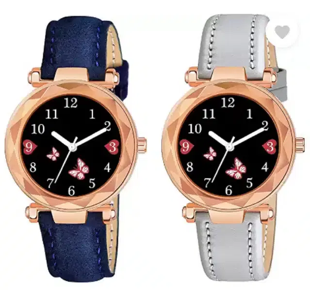 Analog Watch for Women, Pack of 2 (Multicolor)