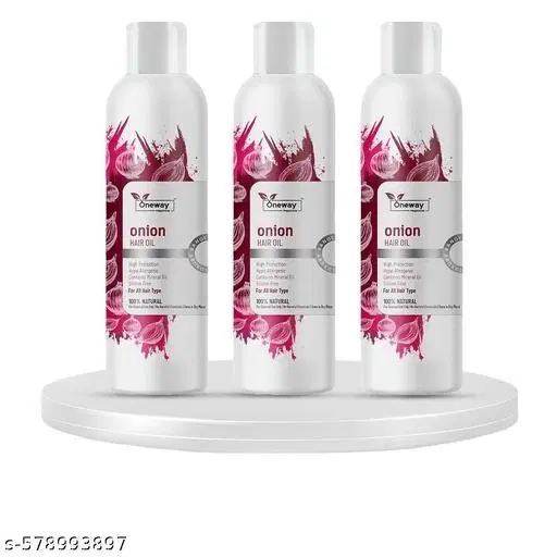 Oneway Happiness Herbal Onion Hair Oil, Pack of 3 (200 ml)