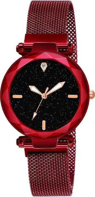 Casual Metal Analog Watch For Women (Red) (MP-62)