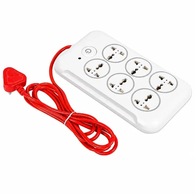 Extension Board ( White 6+1, 2 Mtr Wire)