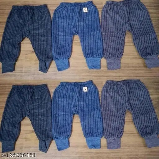 Woolen Thermal Bottomwear for Kids, Pack of 6 (Multicolor, 6-12 Months)