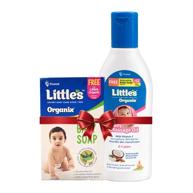 Little's Organix Baby Massage Oil 100 ml (Free Little's Baby Soap 75 g)