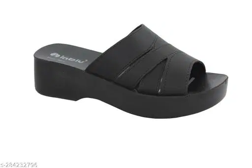 Inblu Slippers for Women (Black, 2)