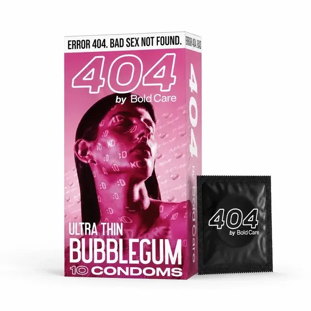 Bold Care 404 Super Ultra Thin Bubblegum Flavored Condoms, 10 Pcs