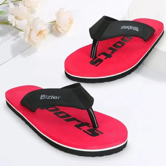 Casual Flipflops for Men (Red, 6)