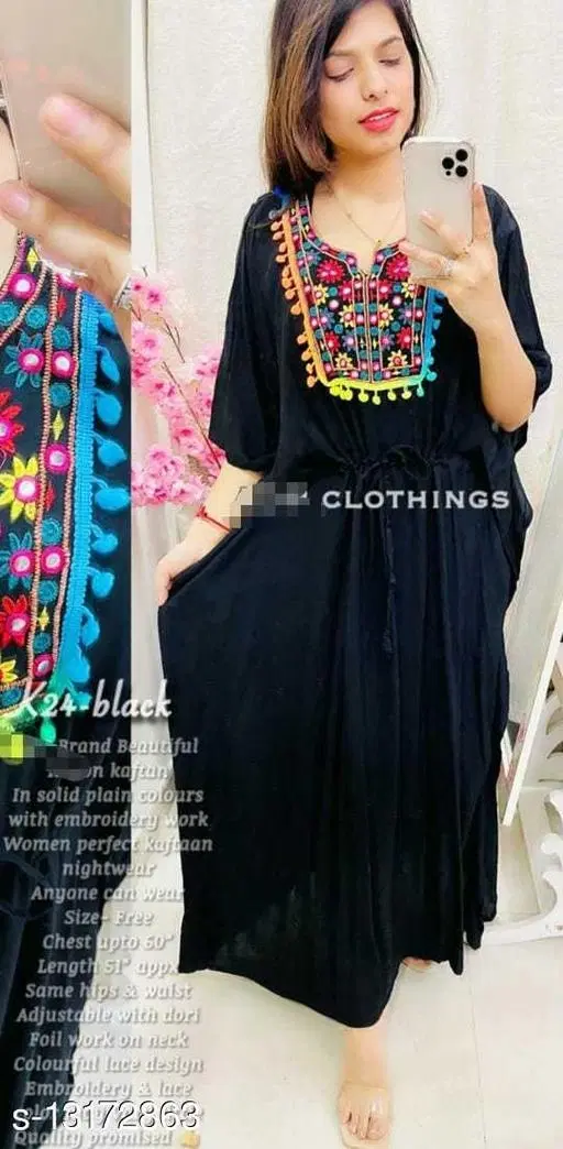 Gown for Women (Black, L)