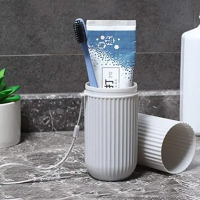 Plastic Capsule Shaped Toothbrush Case, Multicolor
