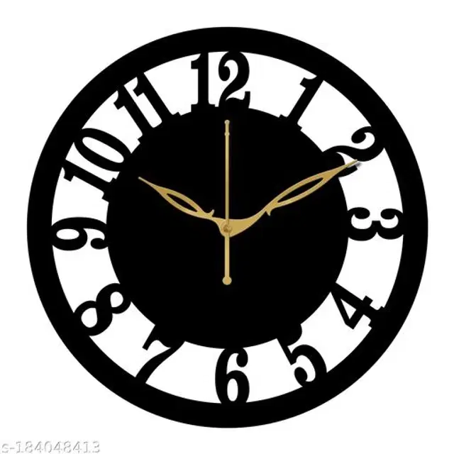 Wooden Wall Clock, Black