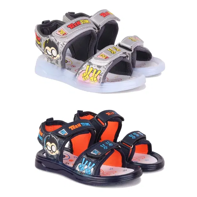Sandals for Kids, Pack of 2 (Multicolor, 8 C)