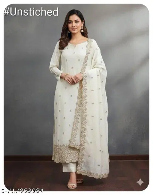 Vichitra Silk Punjabi/All Over Suits for Women (Multicolor, 6.05 meter (M)