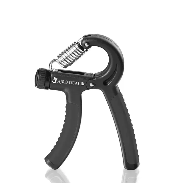 AJRO Adjustable Spring Hand & Finger Exerciser, Black