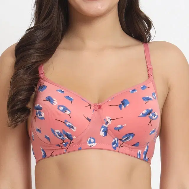 Cotton Blend Bra for Women, Pink (30)
