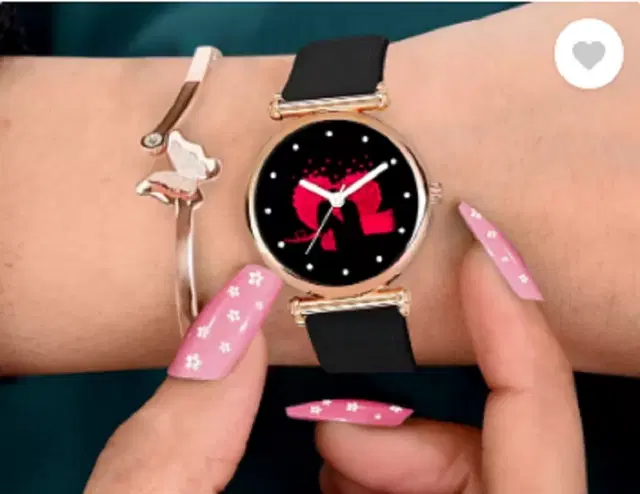 Analog Watch for Women & Girls (Black)