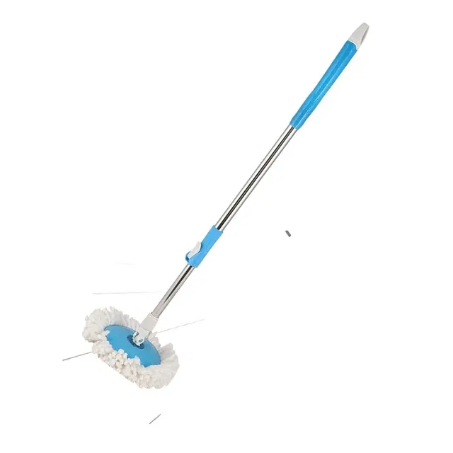 Bzore Durable Stainless Steel Replacement Handle for Easy Floor Cleaning Spin Mop Rod Set, Blue & Silver