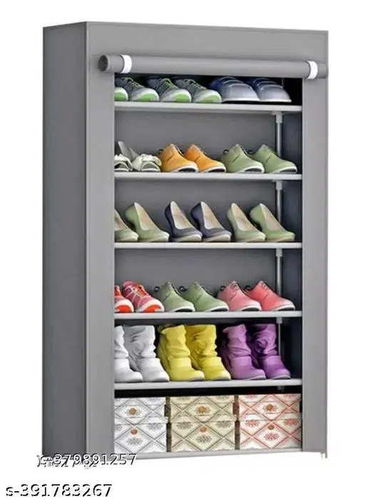 Metal 6 Layer Collapsible Multipurpose Rack, Grey