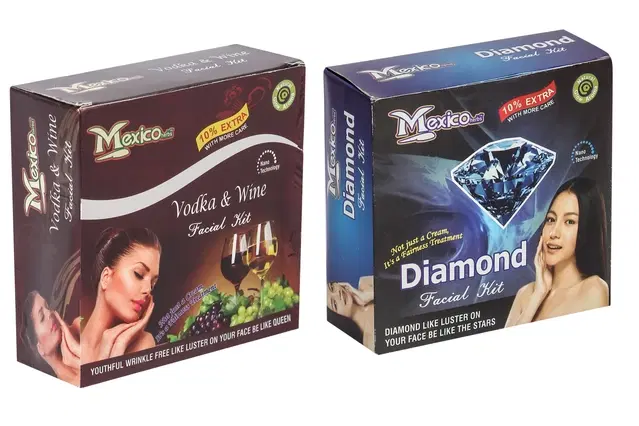 Maxico Herbs Vodka & Wine with Diamond Facial Kits, Pack of 2