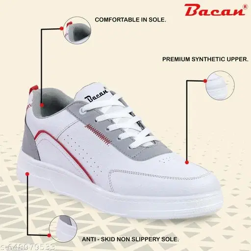 Casual Sneakers for Men (White, IND-6)