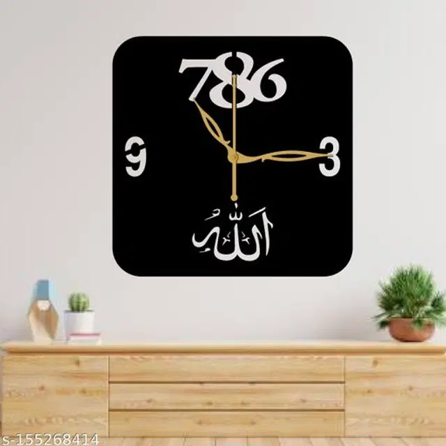 Wooden Wall Clock for Home, Black