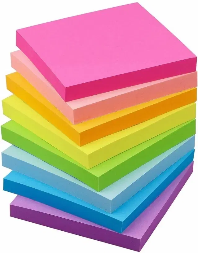 Paper Neon 80 Pcs Sticky Notes, Multicolor, 3x3 inches, Pack of 5