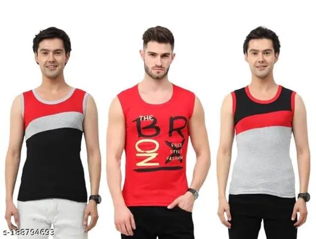 Cotton Vests for Men, Pack of 3 (Multicolor, XS)